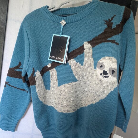 Andy & Evan Sloth Sweater Boys 4T- New - Picture 1 of 5